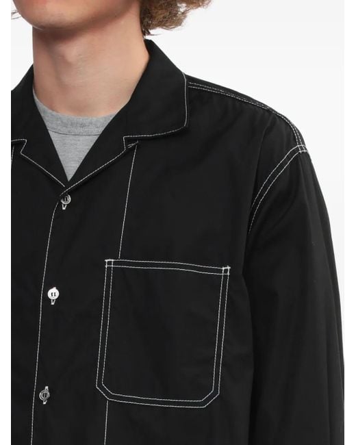 メンズ Comme des Garçons コントラストステッチ シャツ Black