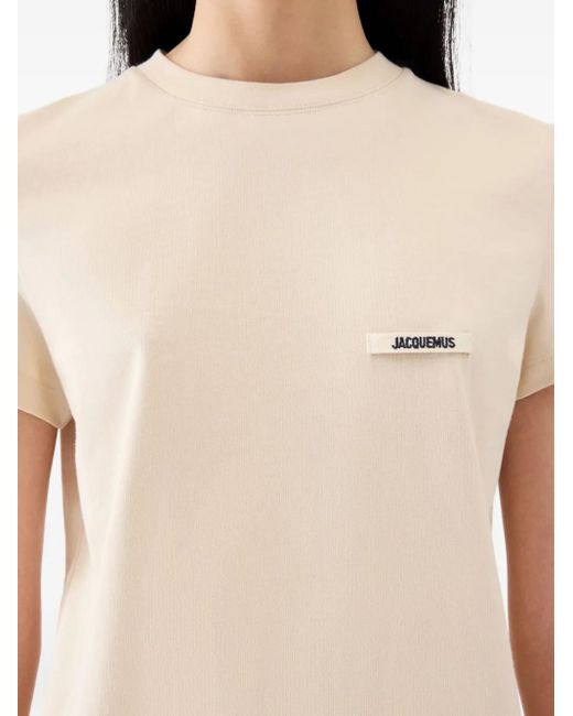 Jacquemus T-Shirt Met Logopatch in het Natural