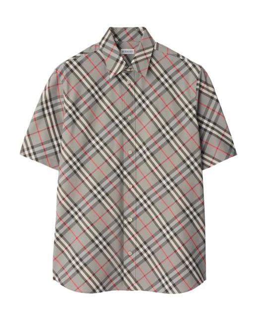 Camisa a cuadros Burberry de hombre de color Gray