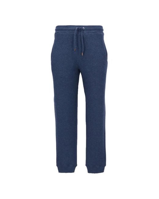 Isaia Blue Drawstring-Waist Track Pants for men