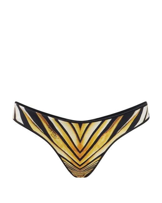 Roberto Cavalli Natural Ray Of-Print Bikini Bottoms