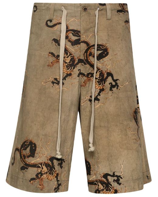 Uma Wang Natural Pallor Cotton Bermuda Shorts for men