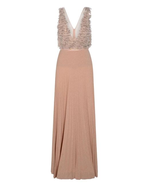 Elisabetta Franchi Natural Tulle Dress