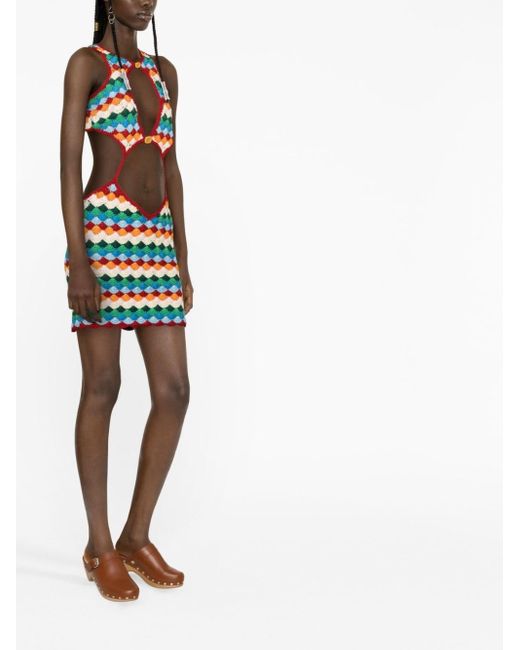 CASABLANCA Cut-out Crochet Minidress in White | Lyst