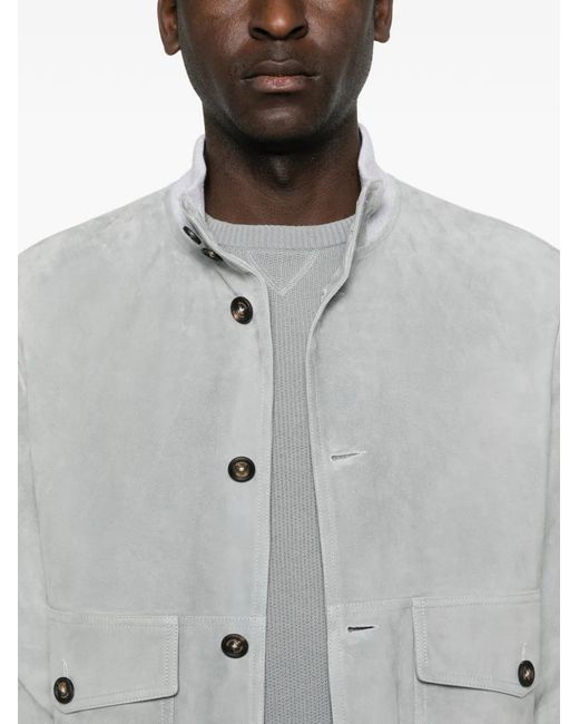 Eleventy Gray Suede Jacket for men