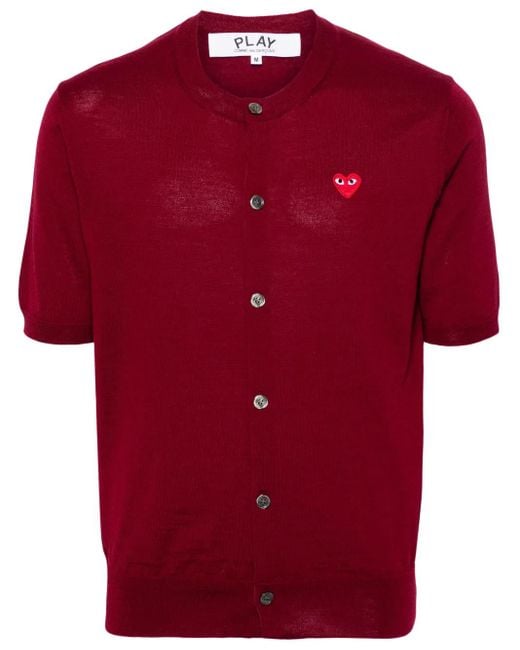 COMME DES GARÇONS PLAY Red Heart-Patch Wool Cardigan