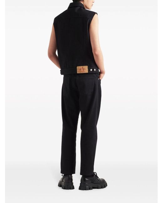 Prada Halbhohe Straight-Leg-Jeans in Black für Herren