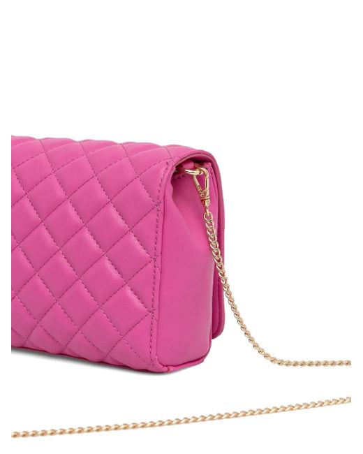 Liu Jo Pink Quilted Chain-Strap Cross Body Bag