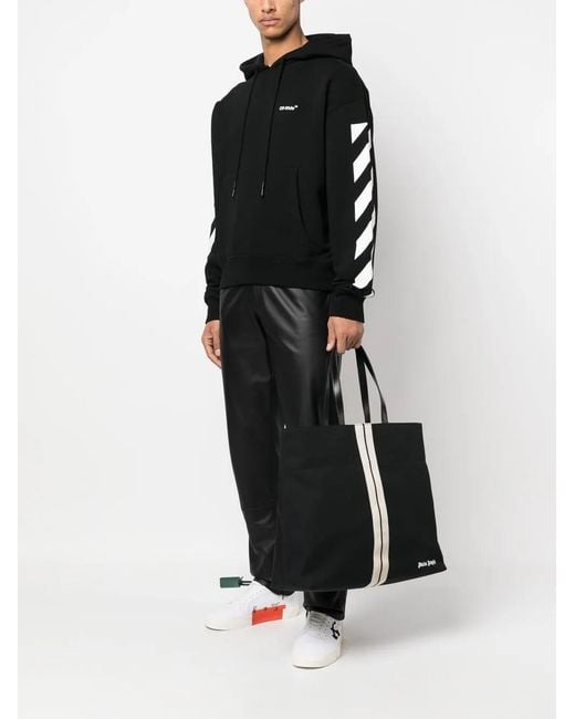 Palm Angels Black Logo-print Tote Bag for men