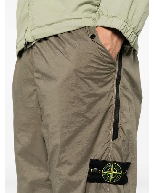 Stone Island Gray Compass-Motif Track Pants for men