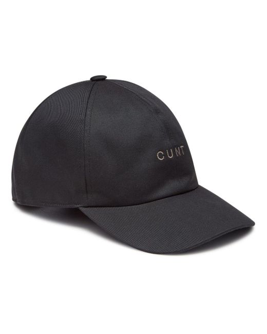Rick Owens Black Text-embroidered Baseball Cap for men