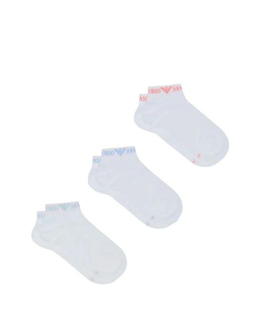 Emporio Armani White Logo Socks Set for men