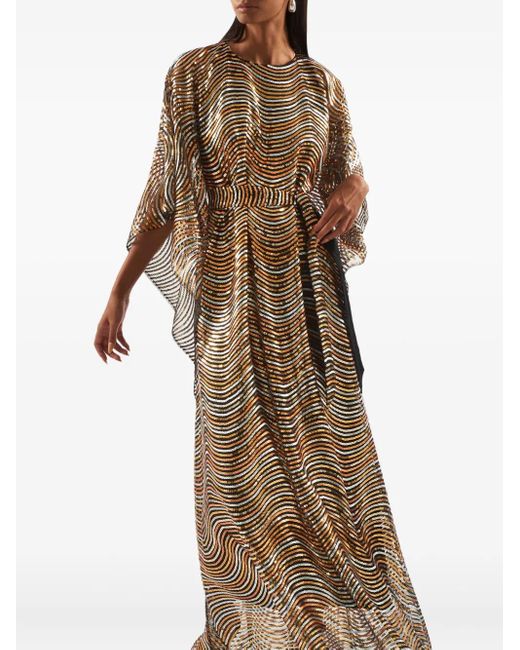 Taller Marmo Multicolor Erte Sequined Tulle Kaftan