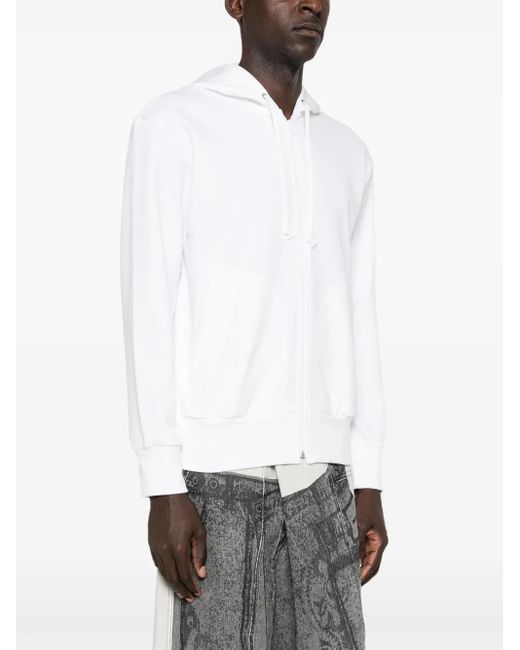 COMME DES GARÇONS PLAY White Signature Heart-Patch Hoodie