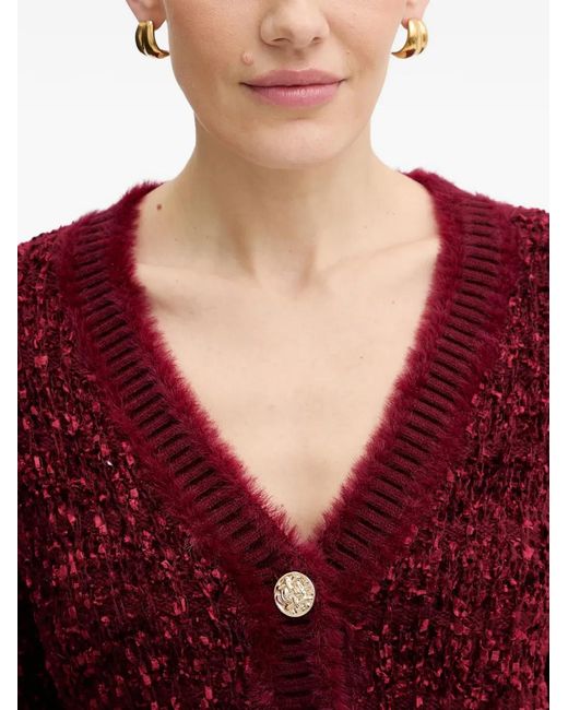 Guess Red Button V-Neck Cardigan