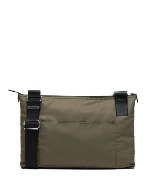 Maison Margiela Gray Four-Stitch Zip Line Shoulder Bag