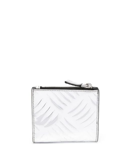 Prada White Logo-Print Leather Wallet for men
