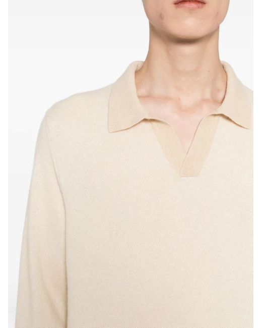 Aurélien Natural Jacquard Polo-Collar Jumper for men