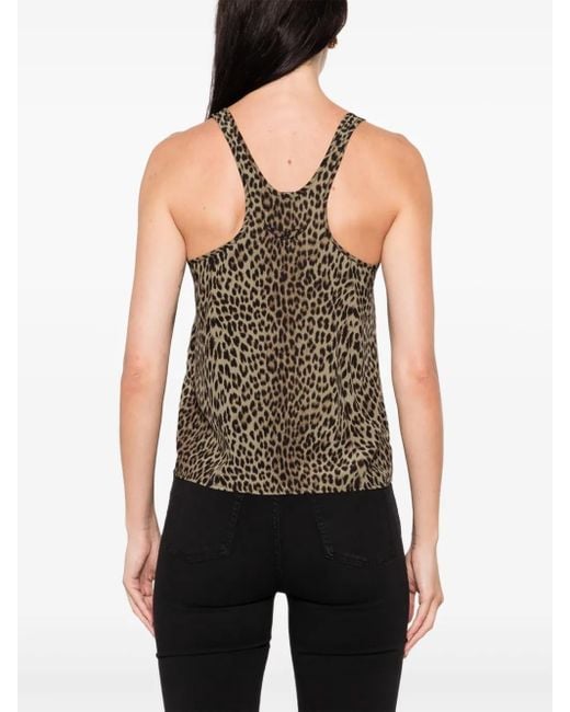 Zadig & Voltaire Brown Oberteil mit Leoparden-Print