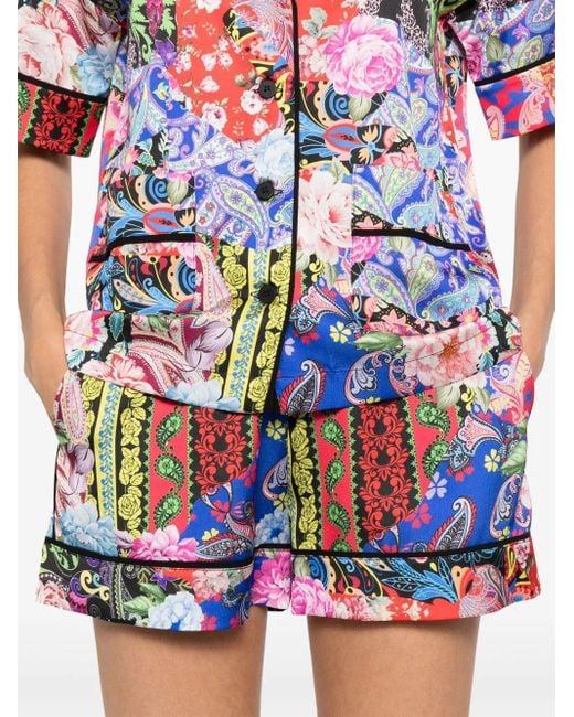 Nissa Blue Printed Shorts