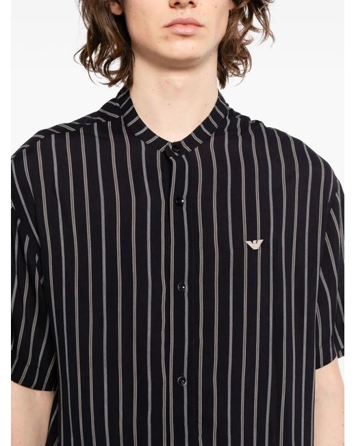 Emporio Armani Black Buttoned Shirt for men