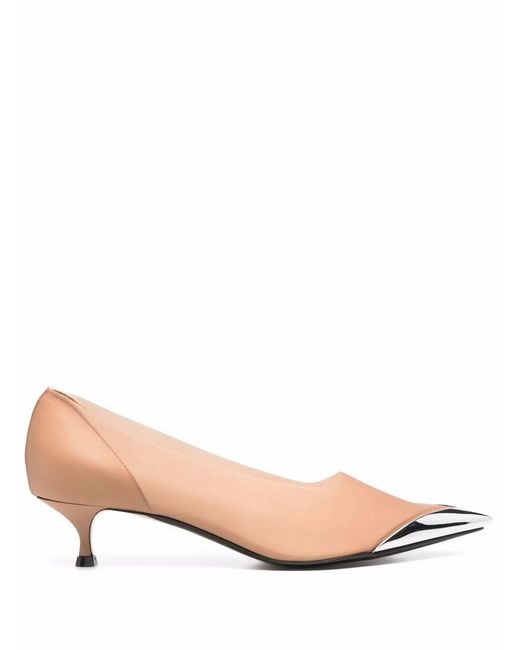 N°21 Pink Metal Toe Transparent Pumps