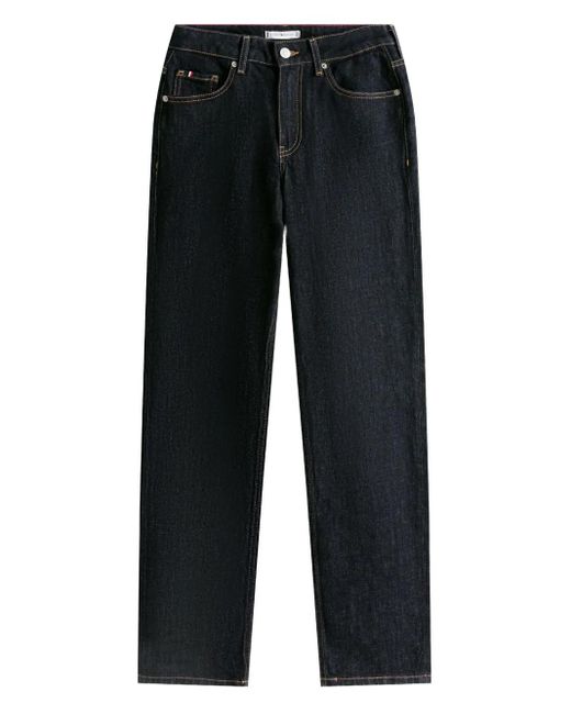 Vaqueros con parche del logo Tommy Hilfiger de color Black