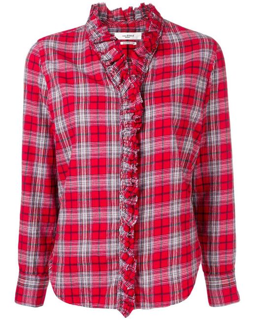 Étoile Isabel Marant Red Plaid Long-sleeve Shirt