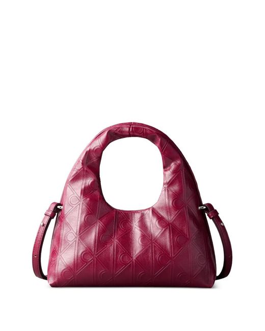 Calvin Klein Purple Sac Porté Épaule À Design Embossé