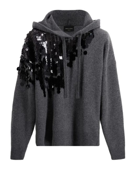 Pull Brodé De Sequins Roberto Collina en coloris Gray