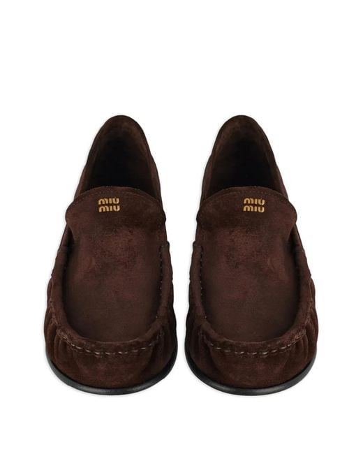 Miu Miu White Suede Loafers
