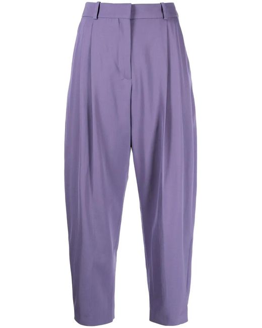 Stella McCartney Blue Stretch-Wool Cropped Trousers