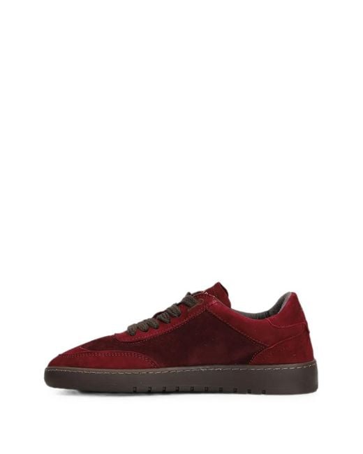 PIUMESTUDIO Red Lace-Up Suede Sneakers