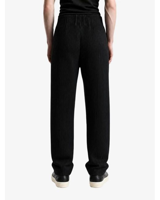 Homme Plissé Issey Miyake Black Pleated Trousers for men