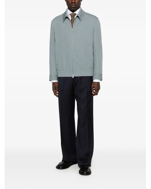 Lardini Blue Aiden Zip-Up Jacket for men