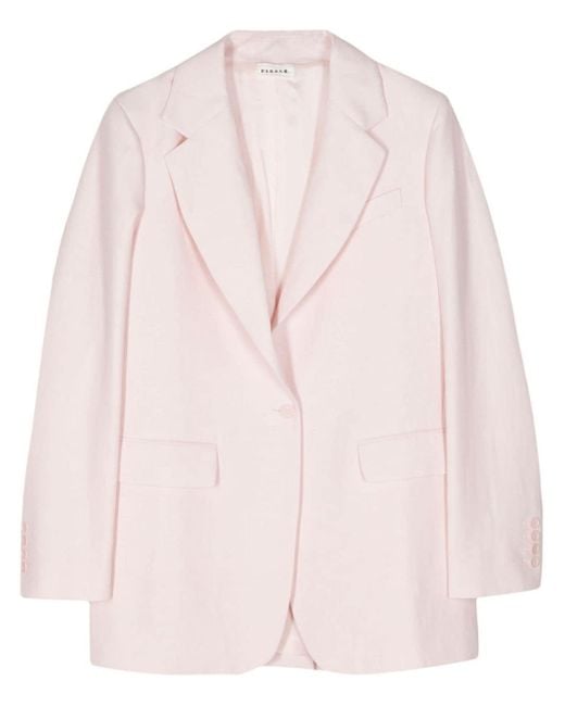 P.A.R.O.S.H. Pink Notched-lapels Single-breasted Blazer