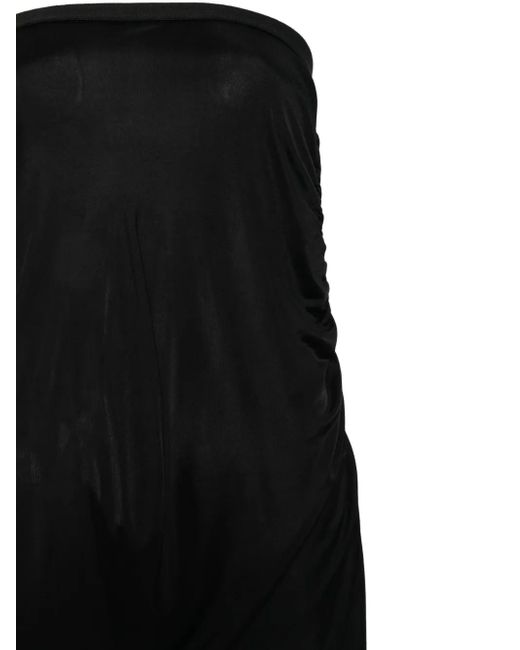 Rick Owens Black Draped-Design Maxi Skirt