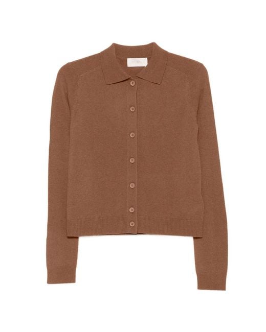 iBlues Brown Button-Up Collared Cardigan