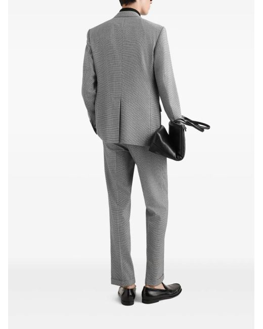 Dolce & Gabbana Gray Houndstooth-Pattern Blazer for men