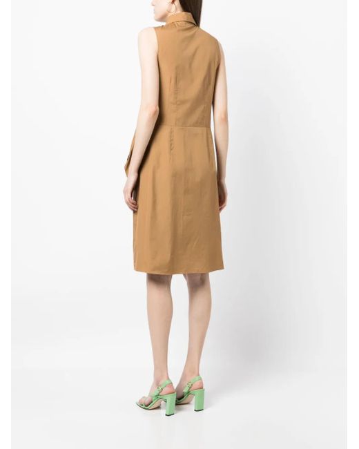 Vince Natural Sleeveless Cotton Shirt Dress