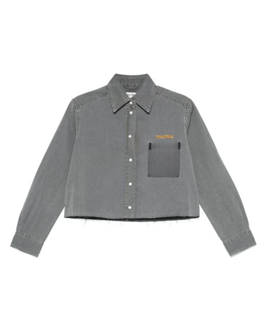 Miu Miu Denim Blouse in het Gray