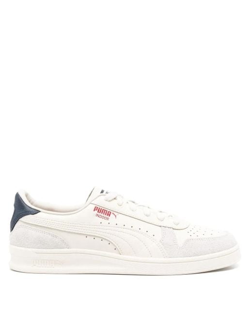 PUMA White Indoor Leather Sneakers for men