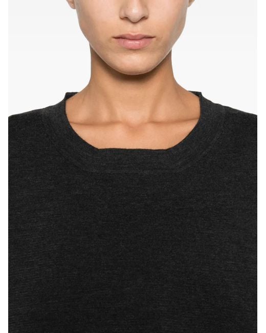 Alpha Studio ファインニット Tシャツ Black