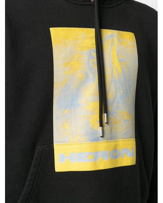 Heron Preston Black Litho Organic Cotton Hoodie for men