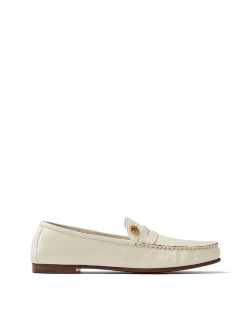Versace White Guanto Leather Loafers for men