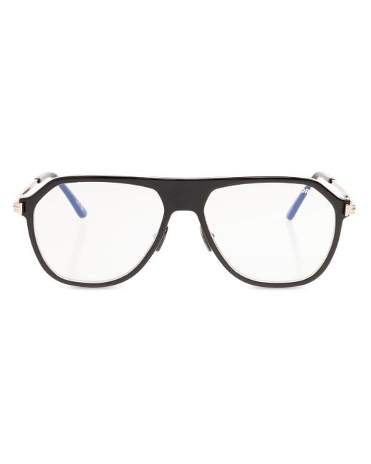 Tom Ford Brown Blue Block Pilot-frame Sunglasses for men