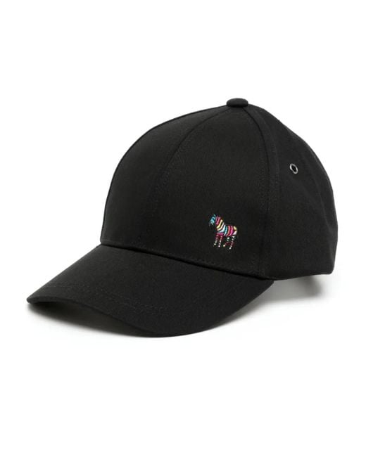 Paul Smith Black Zebra-Logo Baseball Cap