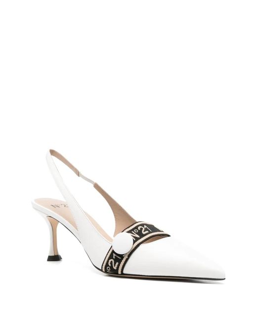 N°21 White Strap Pumps