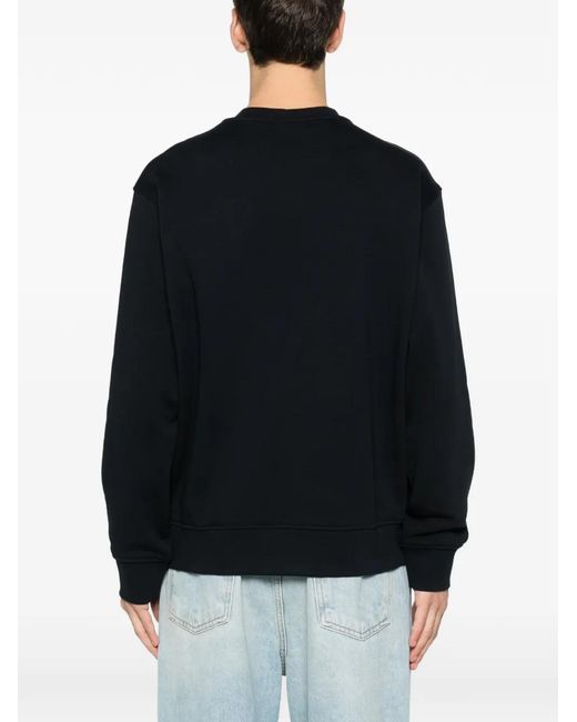 Emporio Armani Black Logo Cotton Sweatshirt for men