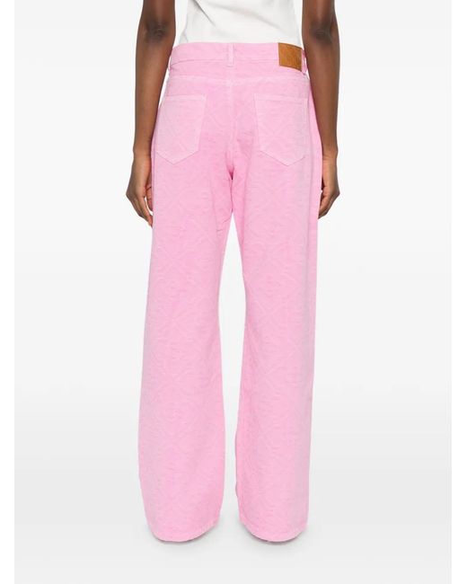 Casablanca Pink Monogram Straight Jeans